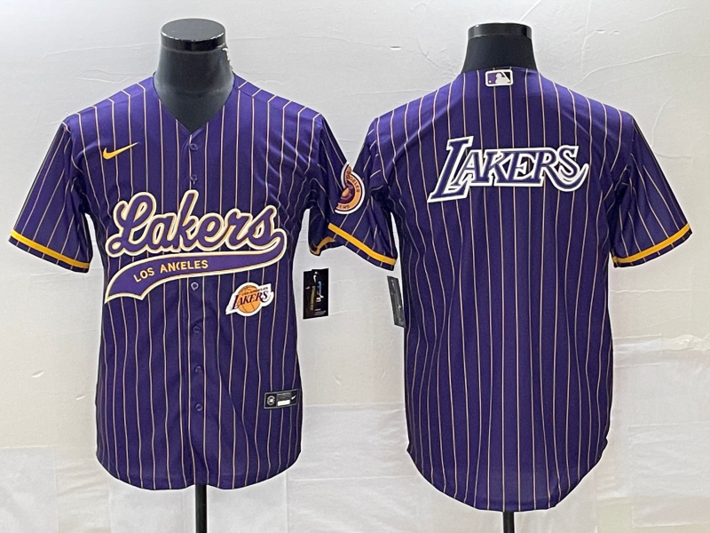 Nike 2023 Men Los Angeles Lakers Blank purple NBA Jersey style 1